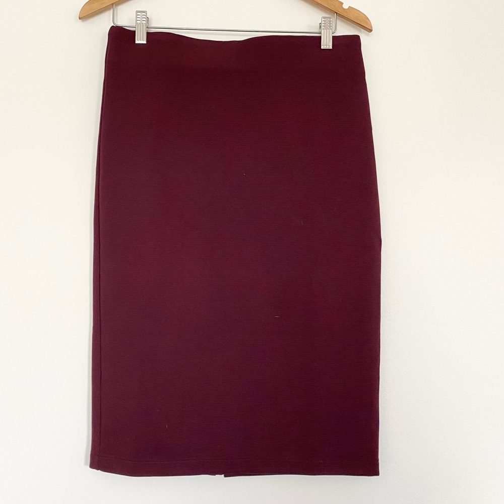 Burgundy Skirt With Gold Zipper